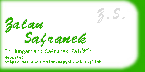 zalan safranek business card